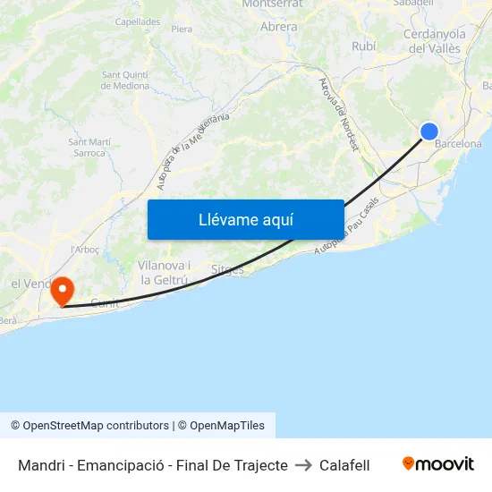 Mandri - Emancipació - Final De Trajecte to Calafell map