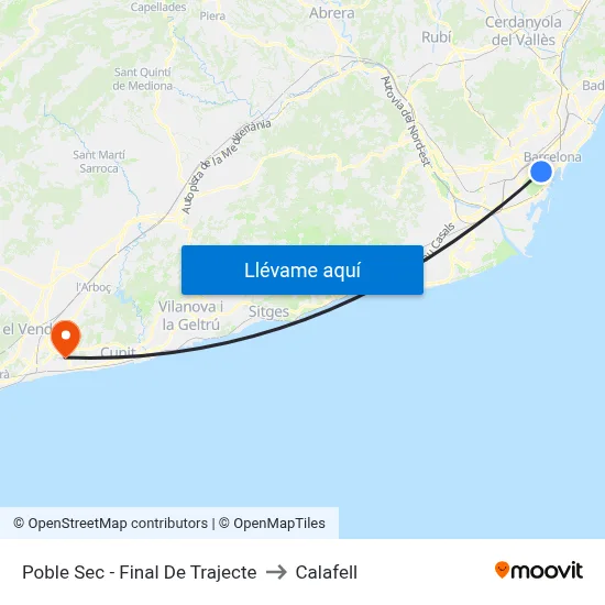 Poble Sec - Final De Trajecte to Calafell map