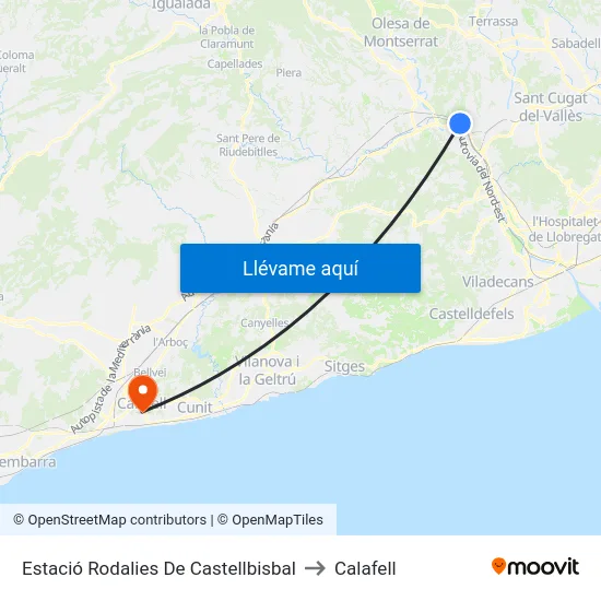 Estació Rodalies De Castellbisbal to Calafell map