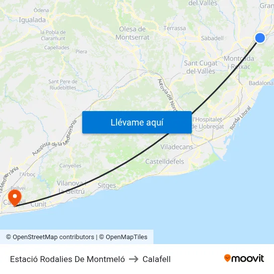 Estació Rodalies De Montmeló to Calafell map