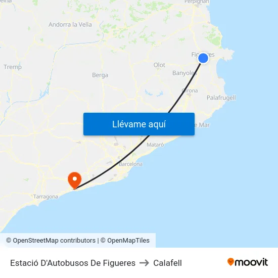 Estació D'Autobusos De Figueres to Calafell map
