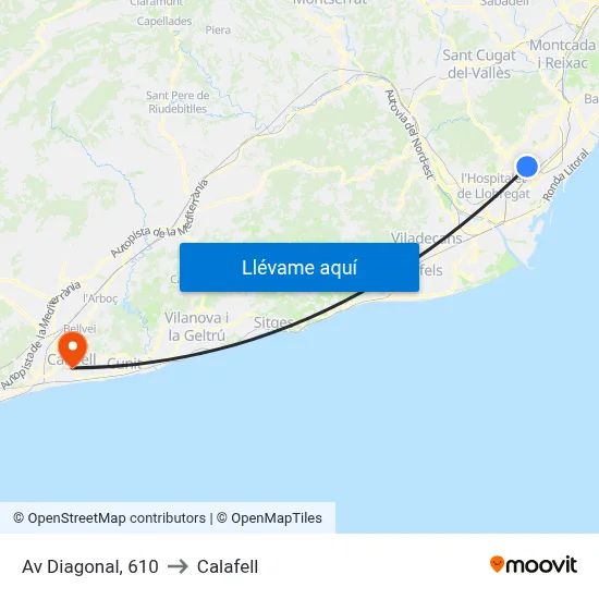 Av Diagonal, 610 to Calafell map