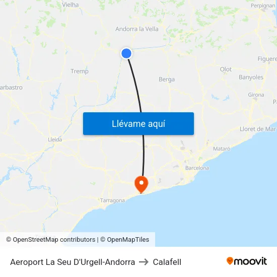 Aeroport La Seu D'Urgell-Andorra to Calafell map