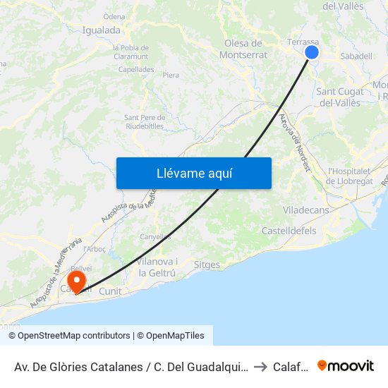 Av. De Glòries Catalanes / C. Del Guadalquivir to Calafell map