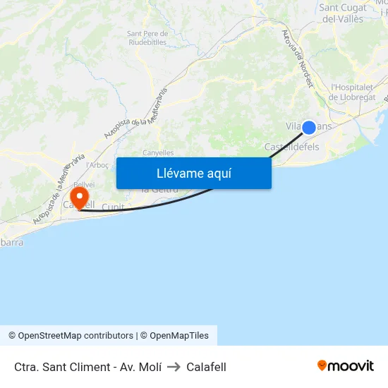 Ctra. Sant Climent - Av. Molí to Calafell map