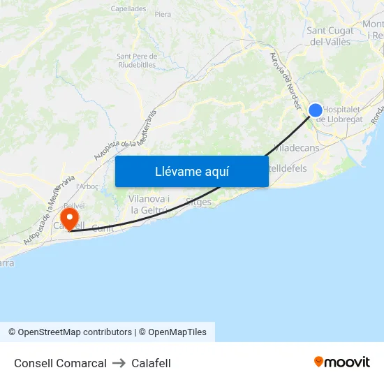 Consell Comarcal to Calafell map