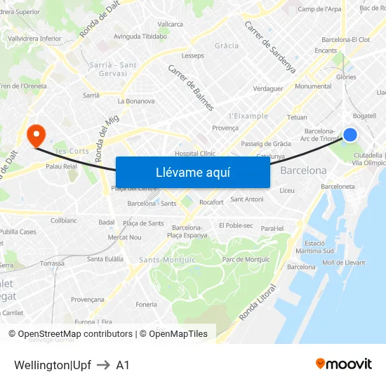 Wellington|Upf to A1 map