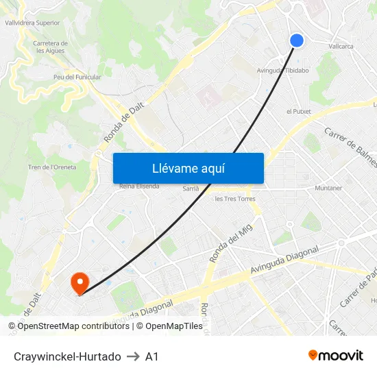 Craywinckel-Hurtado to A1 map