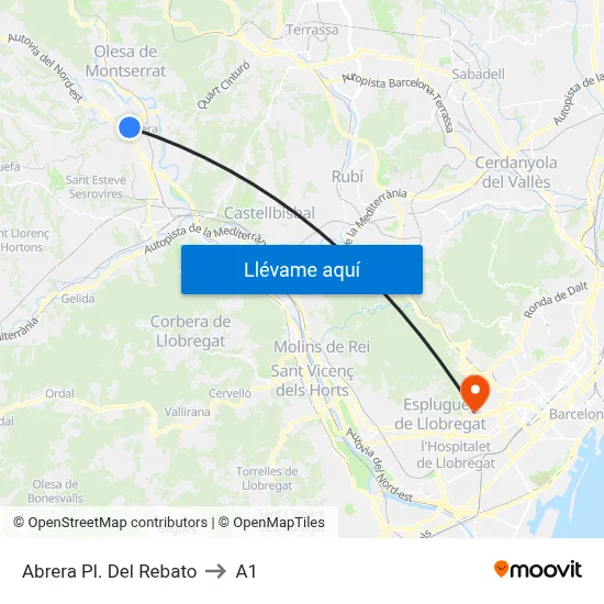 Abrera Pl. Del Rebato to A1 map