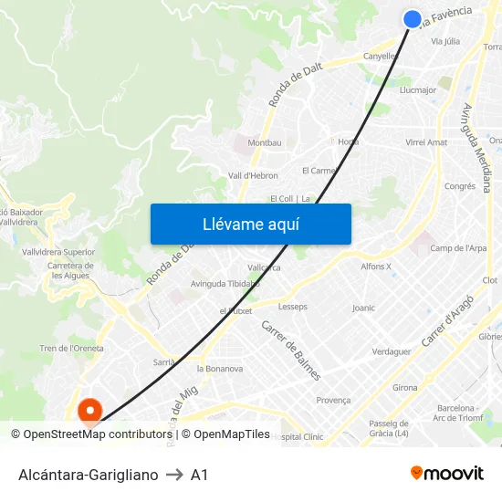 Alcántara-Garigliano to A1 map