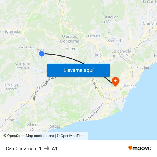 Can Claramunt 1 to A1 map