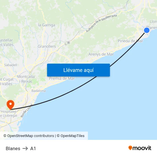 Blanes to A1 map