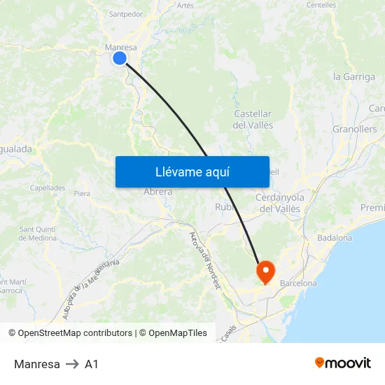 Manresa to A1 map