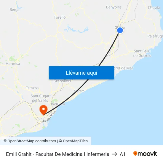 Emili Grahit - Facultat De Medicina I Infermeria to A1 map