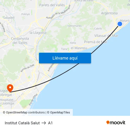 Institut Català Salut to A1 map