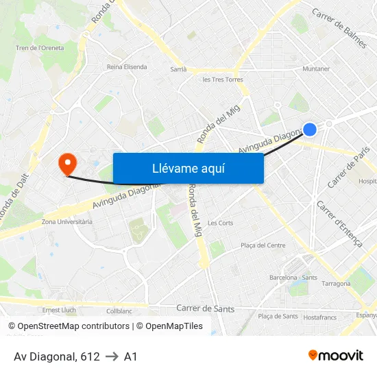 Av Diagonal, 612 to A1 map