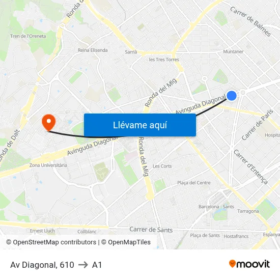 Av Diagonal, 610 to A1 map