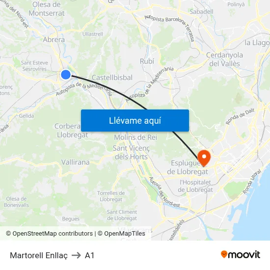 Martorell Enllaç to A1 map