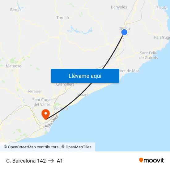 C. Barcelona  142 to A1 map