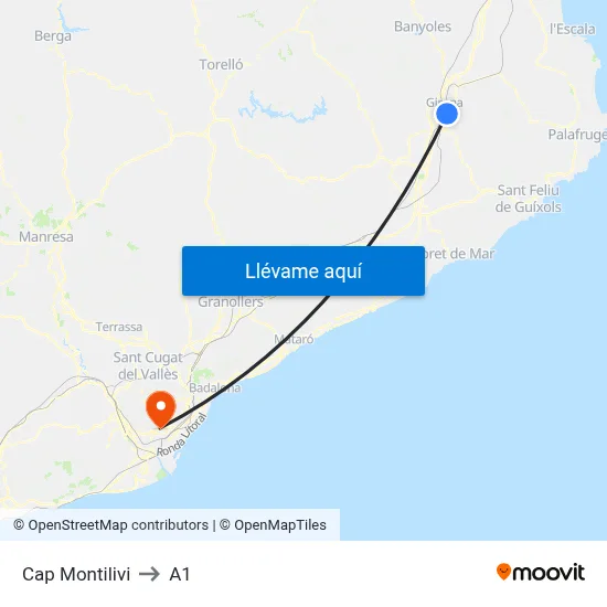 Cap Montilivi to A1 map