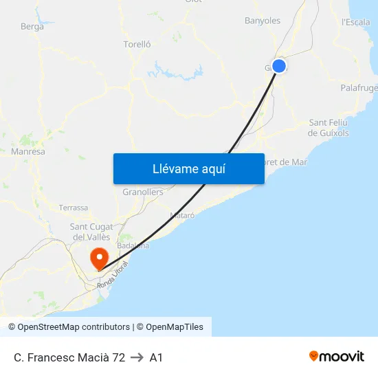 C. Francesc Macià  72 to A1 map