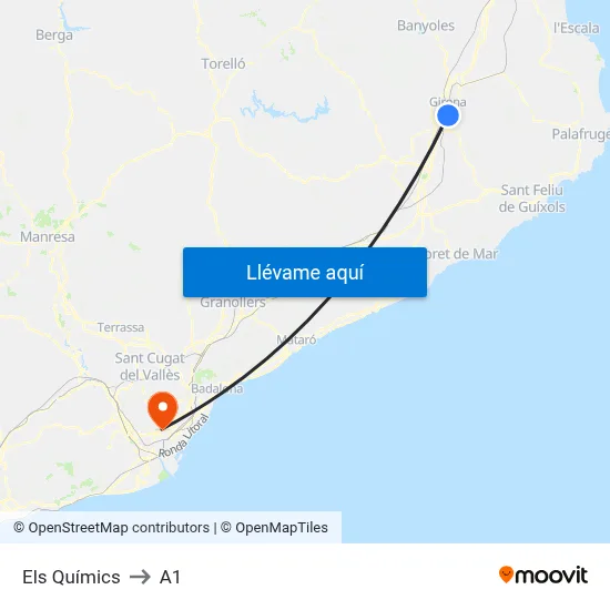 Els Químics to A1 map