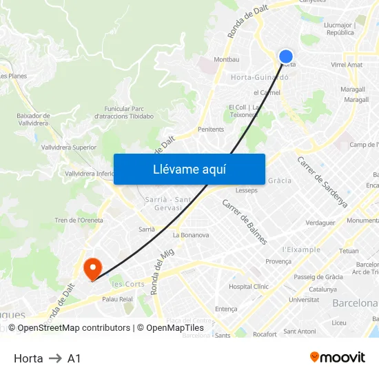 Horta to A1 map