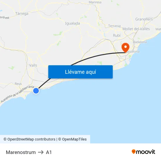 Marenostrum to A1 map