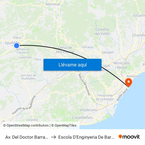 Av. Del Doctor Barraquer, 48 to Escola D'Enginyeria De Barcelona Est map