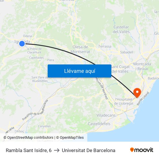 Rambla Sant Isidre, 6 to Universitat De Barcelona map