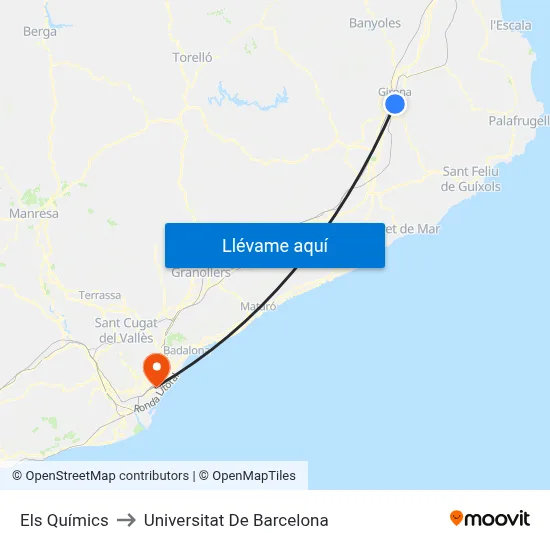 Els Químics to Universitat De Barcelona map