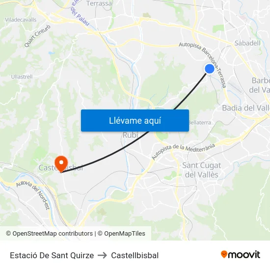 Estació De Sant Quirze to Castellbisbal map