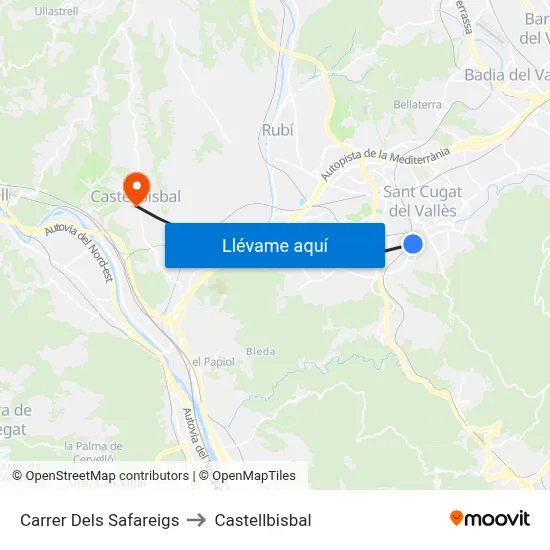Carrer Dels Safareigs to Castellbisbal map