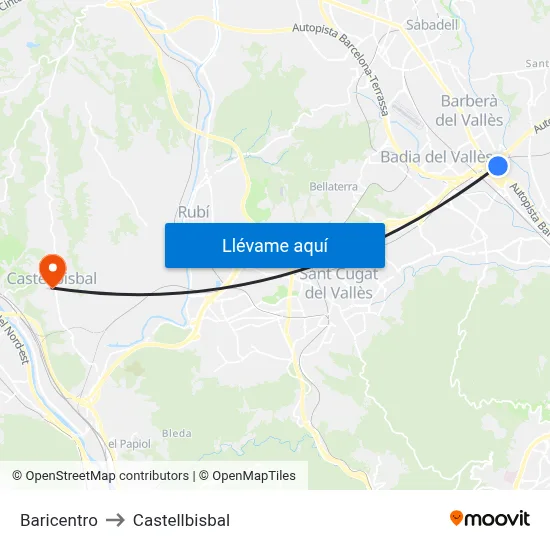 Baricentro to Castellbisbal map