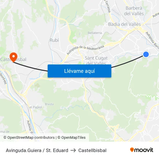 Avinguda.Guiera / St. Eduard to Castellbisbal map