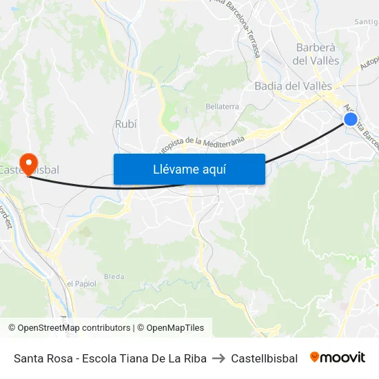 Santa Rosa - Escola Tiana De La Riba to Castellbisbal map