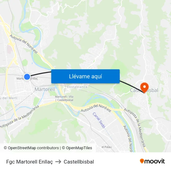 Fgc Martorell Enllaç to Castellbisbal map