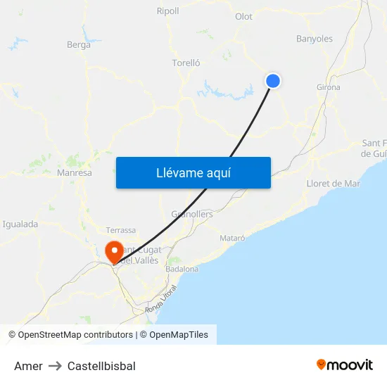 Amer to Castellbisbal map