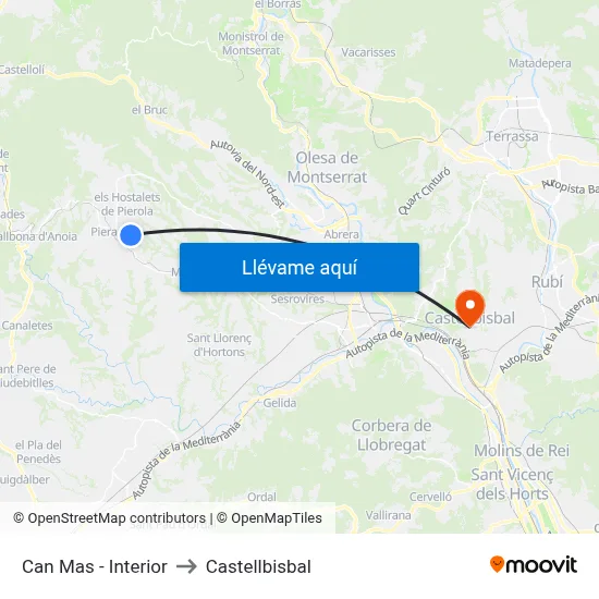 Can Mas - Interior to Castellbisbal map