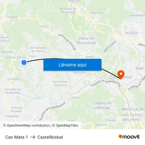 Can Mata 1 to Castellbisbal map