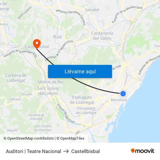 Auditori | Teatre Nacional to Castellbisbal map