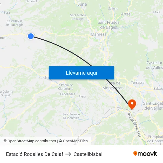 Estació Rodalies De Calaf to Castellbisbal map