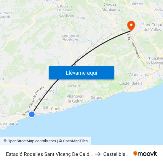 Estació Rodalies Sant Vicenç De Calders to Castellbisbal map