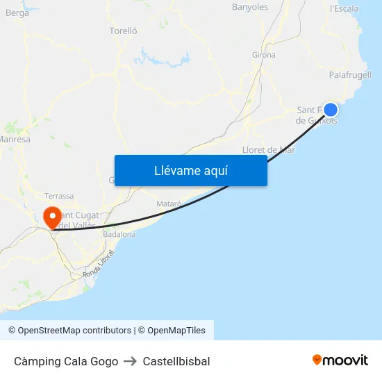 Càmping Cala Gogo to Castellbisbal map