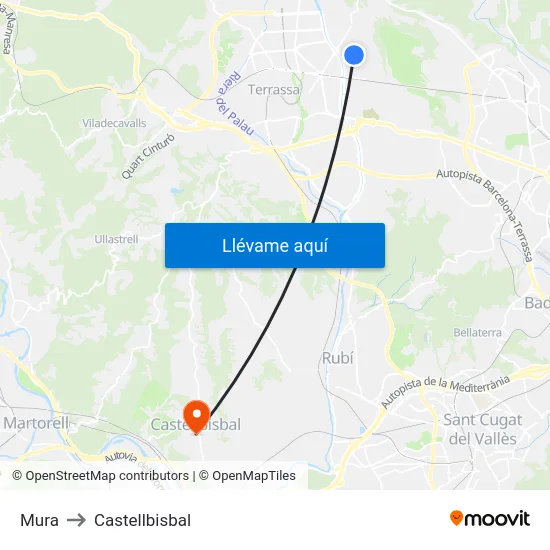Mura to Castellbisbal map