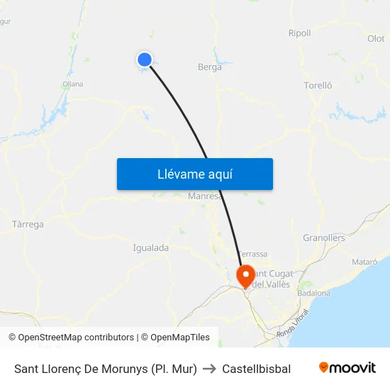 Sant Llorenç De Morunys (Pl. Mur) to Castellbisbal map