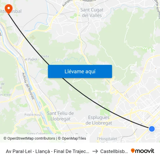 Av Paral·Lel - Llançà - Final De Trajecte to Castellbisbal map