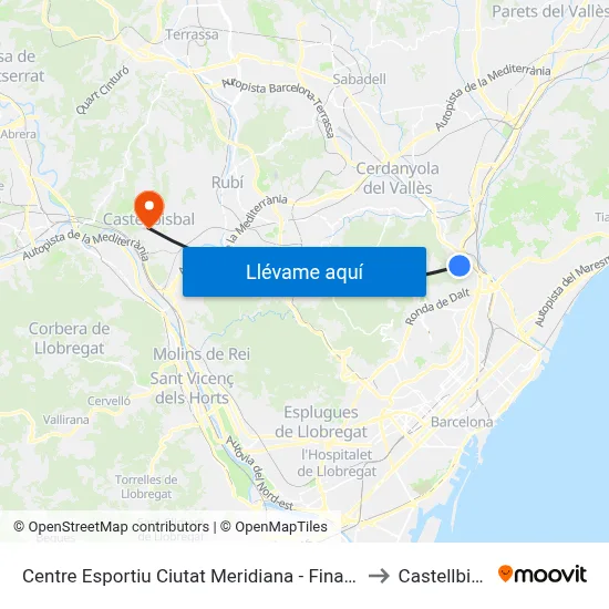Centre Esportiu Ciutat Meridiana - Final Trajecte to Castellbisbal map