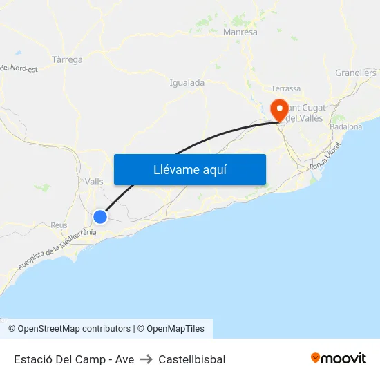 Estació Del Camp - Ave to Castellbisbal map