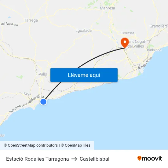 Estació Rodalies Tarragona to Castellbisbal map